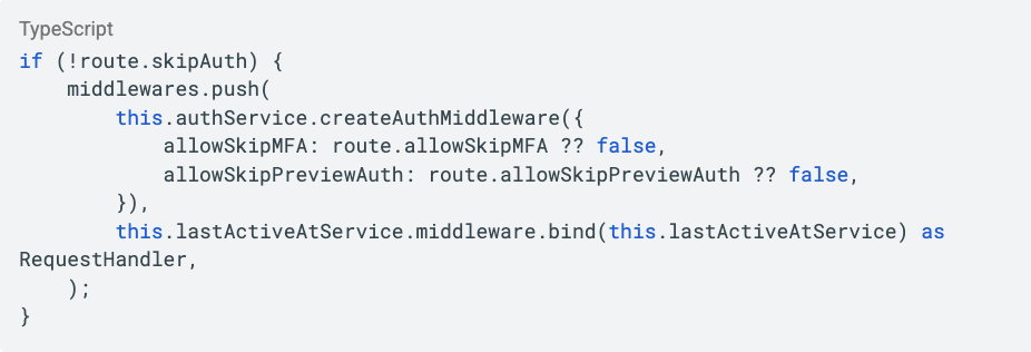 Authentication middleware