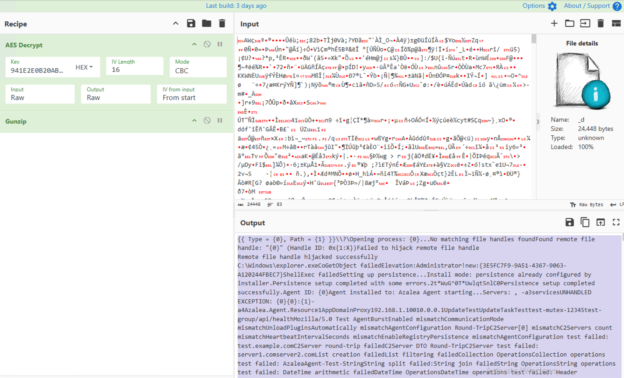 Recovered Azalea runtime strings