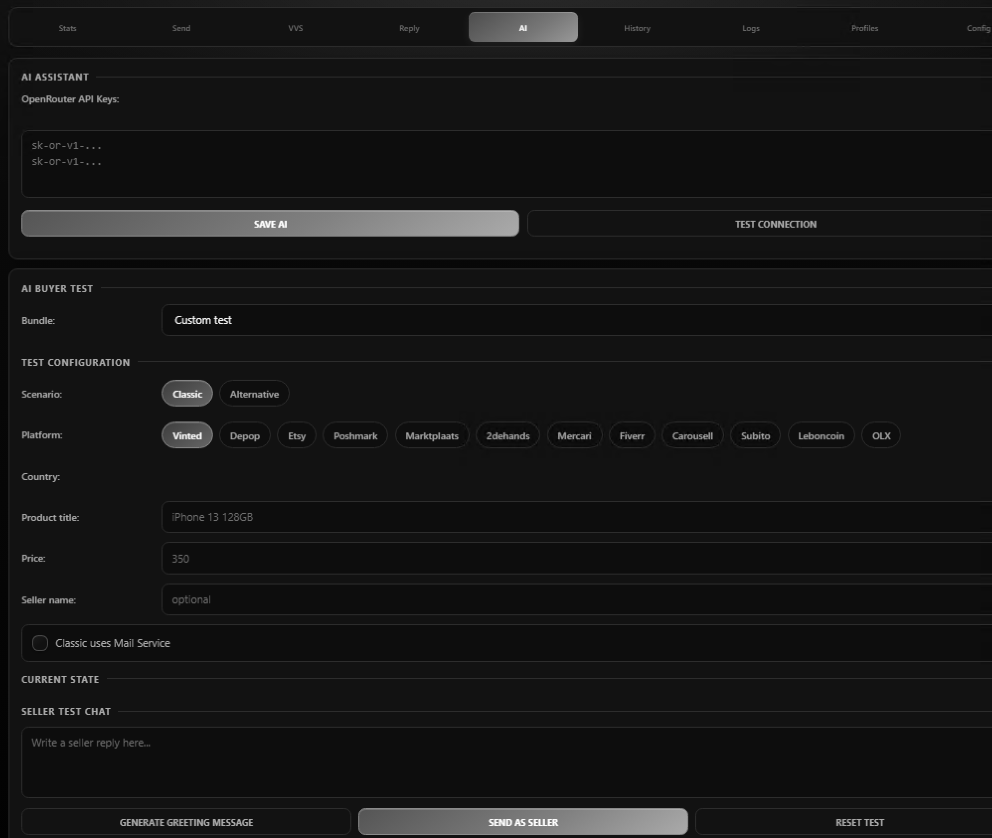 AI Configuration and Buyer Conversation Testing