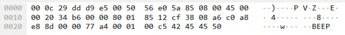  Figure 7: Beep ICMP Packet
